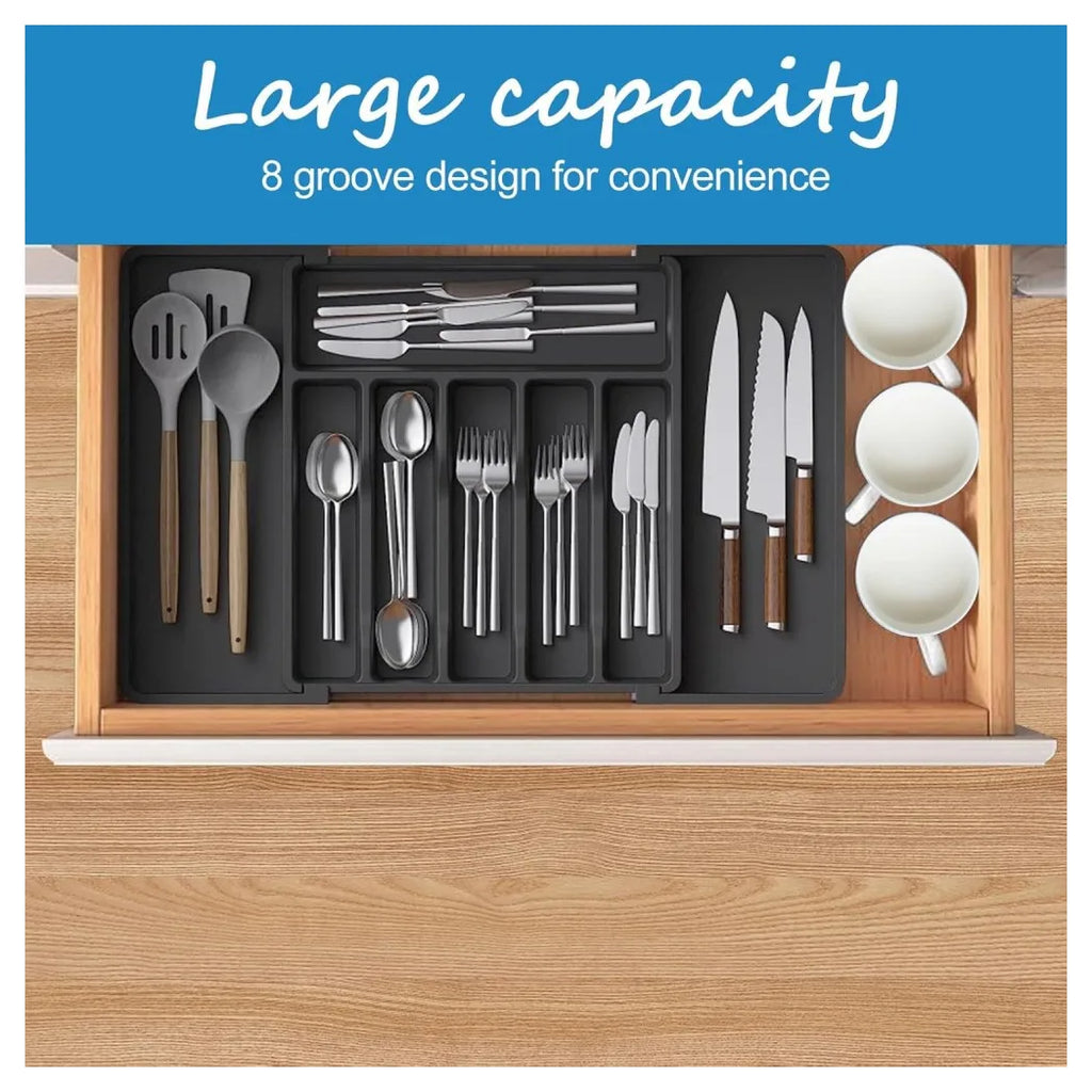 Expandable Cutlery Drawer Organiser – 8 Compartments
